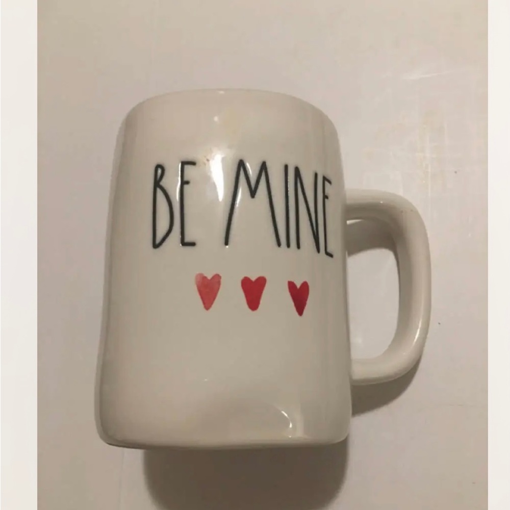 Rae Dunn Valentine Mug Red Hearts NEW Magenta Red Interior